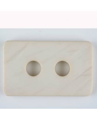 Polyamidknopf rechteckig mit abgerundeten Ecken,  2-loch - Größe: 40mm - Farbe: beige - Art.Nr. 403701