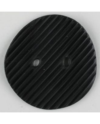 Polyamidknopf schräg schraffiert,  2-loch - Größe: 25mm - Farbe: schwarz - Art.Nr. 310886