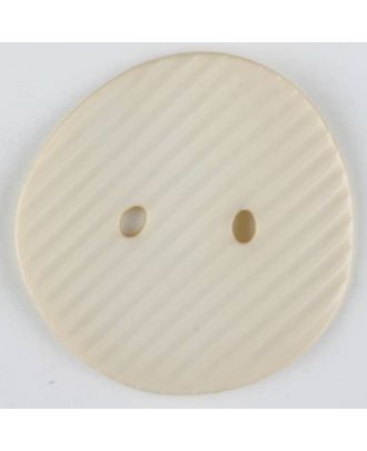 Polyamidknopf schräg schraffiert,  2-loch - Größe: 25mm - Farbe: beige - Art.Nr. 313714
