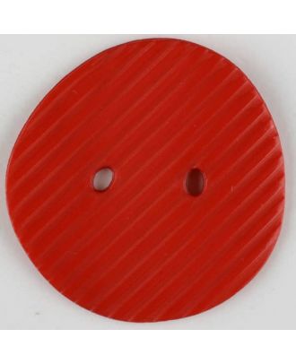Polyamidknopf schräg schraffiert,  2-loch - Größe: 25mm - Farbe: rot - Art.Nr. 313727