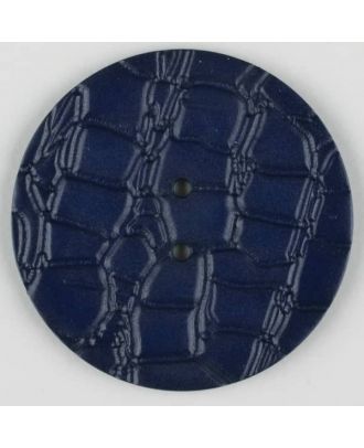 Polyamidknopf mit interessantem Reptilienmuster,  2-loch - Größe: 32mm - Farbe: marineblau - Art.Nr. 373720
