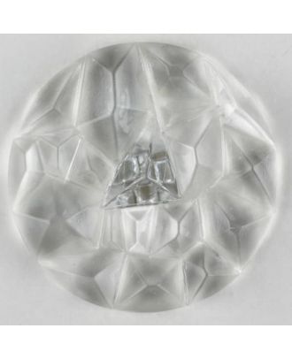 Plexiglasknopf mit Edelsteinschliff mit Öse - Größe: 20mm - Farbe: transparent - Art.Nr. 310891