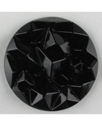 Plexiglasknopf mit Edelsteinschliff mit Öse - Größe: 20mm - Farbe: schwarz - Art.Nr. 310901