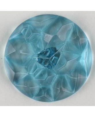 Plexiglasknopf mit Edelsteinschliff mit Öse - Größe: 20mm - Farbe: blau - Art.Nr. 313731