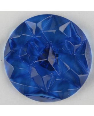 Plexiglasknopf mit Edelsteinschliff mit Öse - Größe: 20mm - Farbe: blau - Art.Nr. 313732