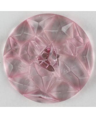 Plexiglasknopf mit Edelsteinschliff mit Öse - Größe: 20mm - Farbe: pink - Art.Nr. 313735