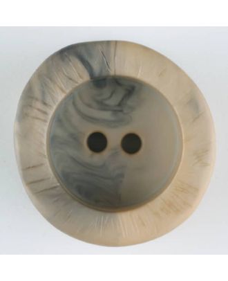Polyamidknopf mit charaktervoller Struktur und tiefem Tellerrand, rund, 2 loch - Größe: 30mm - Farbe: beige - Art.Nr. 344713