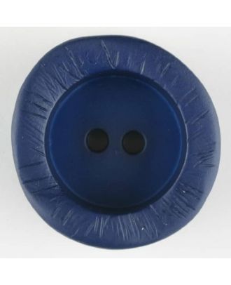 Polyamidknopf mit charaktervoller Struktur und tiefem Tellerrand, rund, 2 loch - Größe: 20mm - Farbe: blau - Art.Nr. 314727