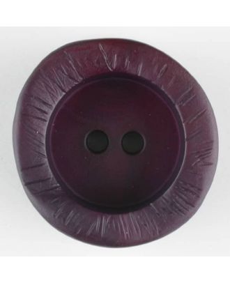Polyamidknopf mit charaktervoller Struktur und tiefem Tellerrand, rund, 2 loch - Größe: 30mm - Farbe: lila - Art.Nr. 344716