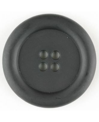 Polyamidknopf, mit breitem Rand, rund, 4 loch - Größe: 30mm - Farbe: schwarz - Art.Nr. 341167
