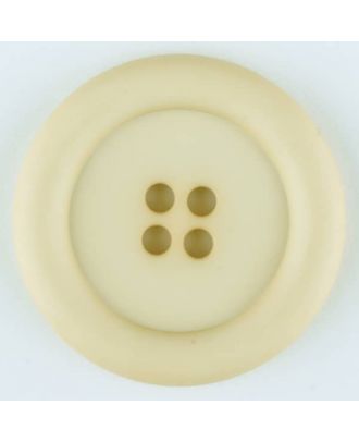 Polyamidknopf, mit breitem Rand, rund, 4 loch - Größe: 20mm - Farbe: beige - Art.Nr. 265717