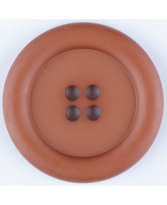 Polyamidknopf, mit breitem Rand, rund, 4 loch - Größe: 30mm - Farbe: braun - Art.Nr. 345717