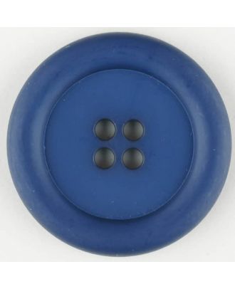 Polyamidknopf, mit breitem Rand, rund, 4 loch - Größe: 30mm - Farbe: blau - Art.Nr. 345721