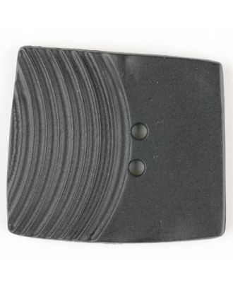 polyamide button, square, 2 holes - Size: 38mm - Color: black - Art.No. 370741