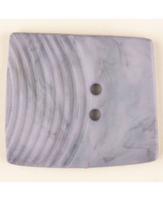 Polyamidknopf, marmoriert, eine Hälfte mit Rillen, die andere glatt, quadratisch, 2 loch - Größe: 30mm - Farbe: lila - Art.Nr. 345759