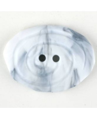 Polyamidknopf, marmoriert, oval, 2 loch - Größe: 30mm - Farbe: grau - Art.Nr. 341180