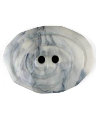 Polyamidknopf, marmoriert, oval, 2 loch - Größe: 30mm - Farbe: grau - Art.Nr. 345741