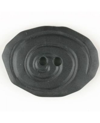 Polyamidknopf, marmoriert, oval, 2 loch - Größe: 25mm - Farbe: schwarz - Art.Nr. 310925