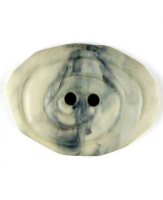 Polyamidknopf, marmoriert, oval, 2 loch - Größe: 25mm - Farbe: beige - Art.Nr. 315744