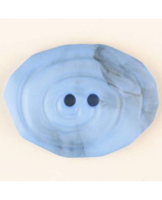 Polyamidknopf, marmoriert, oval, 2 loch - Größe: 30mm - Farbe: blau - Art.Nr. 345745