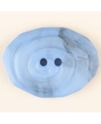 Polyamidknopf, marmoriert, oval, 2 loch - Größe: 30mm - Farbe: blau - Art.Nr. 345745