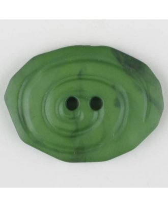 Polyamidknopf, marmoriert, oval, 2 loch - Größe: 30mm - Farbe: grün - Art.Nr. 345748