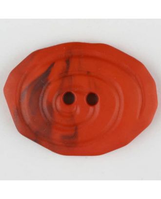 Polyamidknopf, marmoriert, oval, 2 loch - Größe: 30mm - Farbe: rot - Art.Nr. 345750