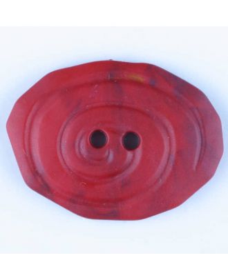 Polyamidknopf, marmoriert, oval, 2 loch - Größe: 25mm - Farbe: rot - Art.Nr. 315753