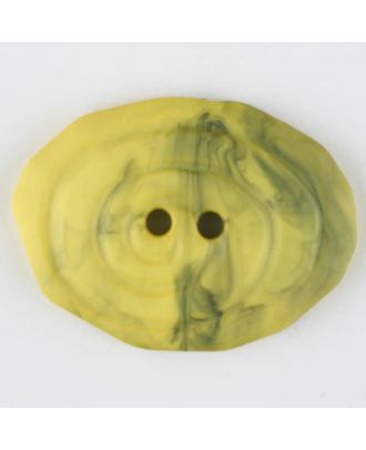 Polyamidknopf, marmoriert, oval, 2 loch - Größe: 25mm - Farbe: gelb - Art.Nr. 315754