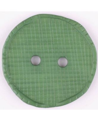 Polyesterknopf glänzend, mit Vertiefungen, rund, 2 Loch - Größe: 23mm - Farbe: grün - Art.Nr. 315763