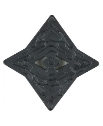 Polyamidknopf mit unebener Oberfläche und pfeilförmigen Löchern, kantig, 2 loch - Größe: 25mm - Farbe: schwarz - Art.Nr. 311001