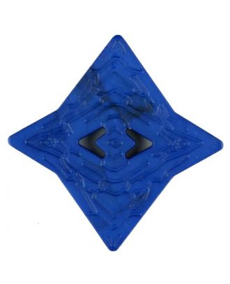 Polyamidknopf mit unebener Oberfläche und pfeilförmigen Löchern, kantig, 2 loch - Größe: 40mm - Farbe: blau - Art.Nr. 406704