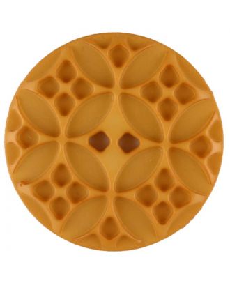 Polyamide button, round, 2 holes - Size: 28mm - Color: yellow - Art.No. 336721