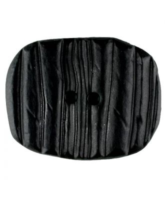 Polyamidknopf patiniert, oval, 2 loch - Größe: 34mm - Farbe: schwarz - Art.Nr. 370752