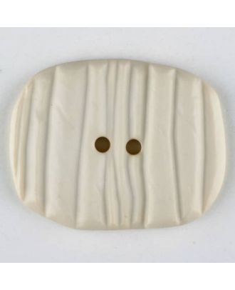 Polyamidknopf patiniert, oval, 2 loch - Größe: 34mm - Farbe: beige - Art.Nr. 376723