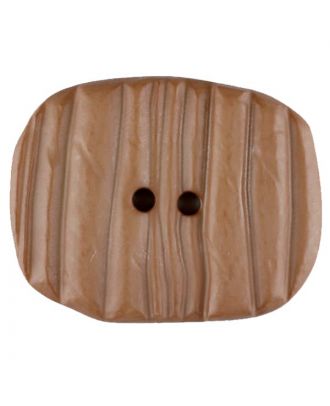Polyamidknopf patiniert, oval, 2 loch - Größe: 34mm - Farbe: beige - Art.Nr. 376724