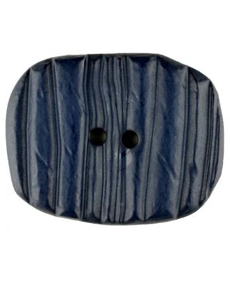 Polyamidknopf patiniert, oval, 2 loch - Größe: 34mm - Farbe: blau - Art.Nr. 376728