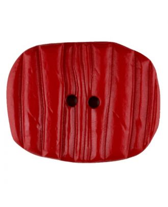 Polyamidknopf patiniert, oval, 2 loch - Größe: 34mm - Farbe: rot - Art.Nr. 376731