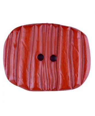 Polyamidknopf patiniert, oval, 2 loch - Größe: 34mm - Farbe: orange - Art.Nr. 376733