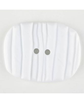 Polyamidknopf patiniert, oval, 2 loch - Größe: 34mm - Farbe: weiß - Art.Nr. 370751