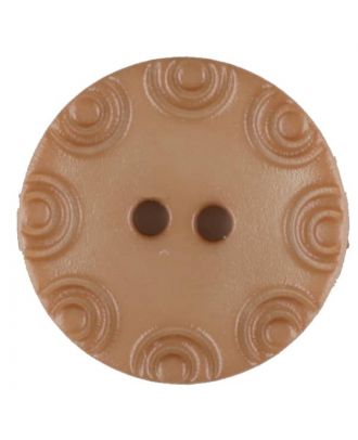 Polyamidknopf, von Kreisen umrandet, rund, 2 loch - Größe: 13mm - Farbe: beige - Art.Nr. 216702