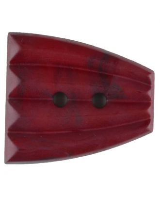 Polyamide button, fan-shaped, 2 holes - Size: 38mm - Color: wine red - Art.No. 376757