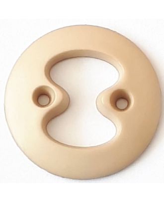 Polyamidknopf mit interessanter Ausstanzung mit 2 Löchern - Größe: 34mm - Farbe: beige - Art.Nr. 378713