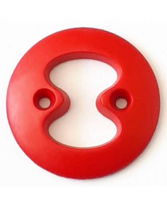 Polyamidknopf mit interessanter Ausstanzung mit 2 Löchern - Größe: 23mm - Farbe: rot - Art.Nr. 288721