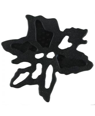 außergewöhnlicher Blumenknopf mit 2 Löchern - Größe: 34mm - Farbe: schwarz - Art.Nr. 370781