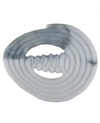 spiralförmiger Polyamidknopf mit Steg - Größe: 25mm - Farbe: grau - Art.Nr. 311002