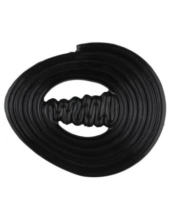 spiralförmiger Polyamidknopf mit Steg - Größe: 25mm - Farbe: schwarz - Art.Nr. 311003