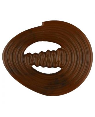 spiralförmiger Polyamidknopf mit Steg - Größe: 30mm - Farbe: braun - Art.Nr. 347715