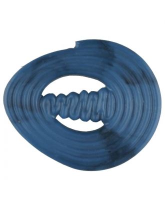 spiralförmiger Polyamidknopf mit Steg - Größe: 30mm - Farbe: blau - Art.Nr. 347716