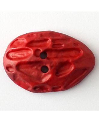 Polyamidknopf Mondlandschaft mit 2 Löchern - Größe: 40mm - Farbe: rot - Art.Nr. 408709